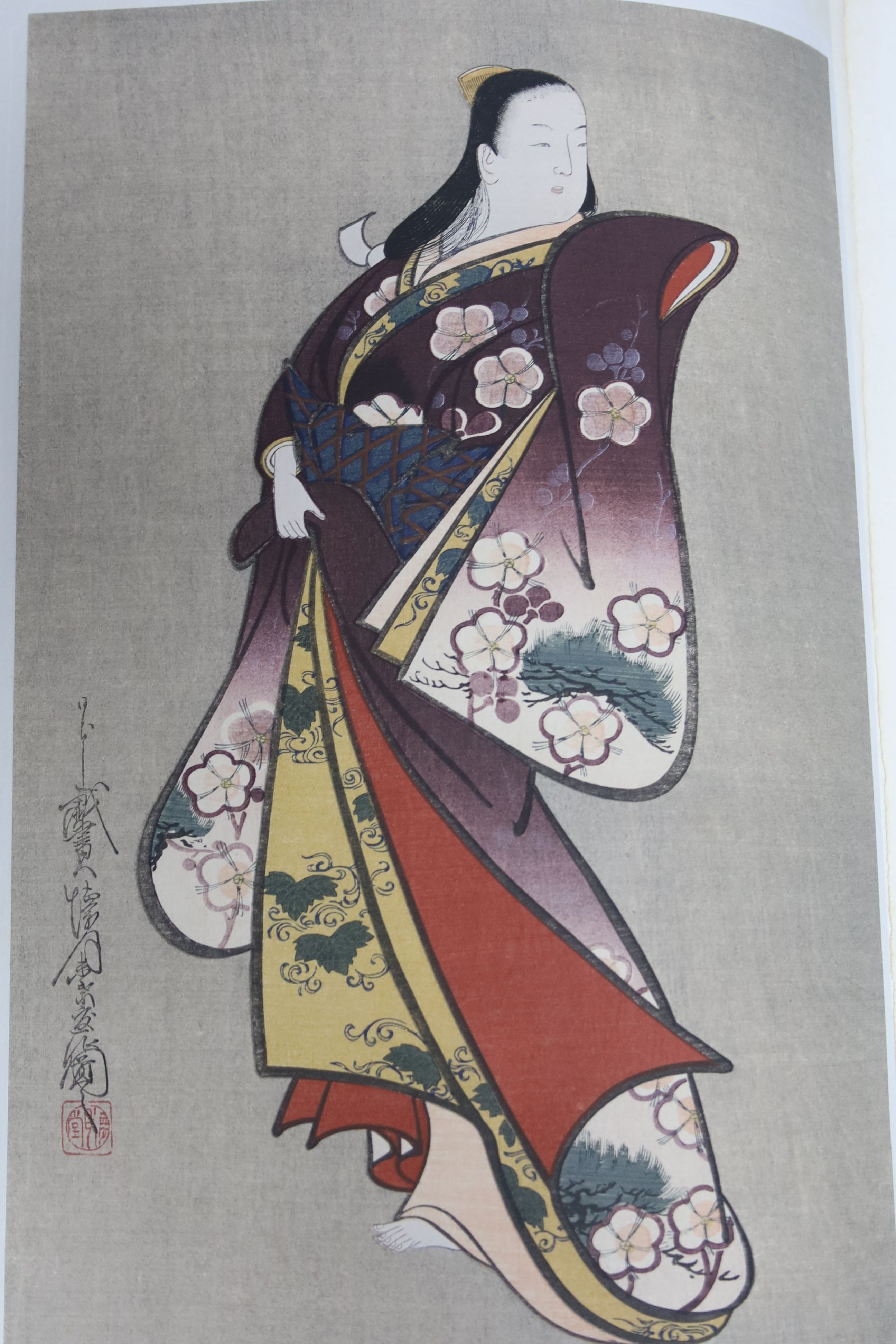 An early 20th century album of reproduction Japanese woodblock prints album, Hiroshige etc.